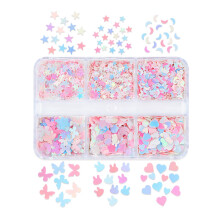 Holographic Nail Art Glitter Mix Butterfly Flakes Reflective Sparkle for Nails and Crafts