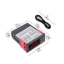 Termostato digital de doble relé con carcasa de ABS -50 a 99 C