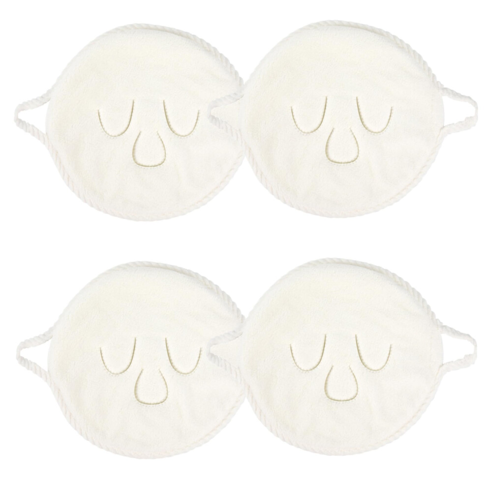 Face Steaming Towel Mask 4PCS Reusable Coral Fleece Facial Mask with Steam Locking and Hanging Ear Design for Women