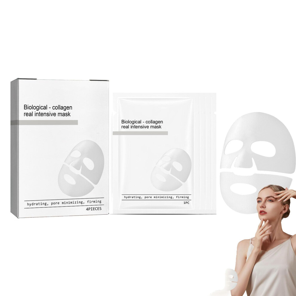 Korean Facial Mask Set, Deep Collagen AntiWrinkle Sheet Mask for Smooth Firm Skin Hydration (4pcs)