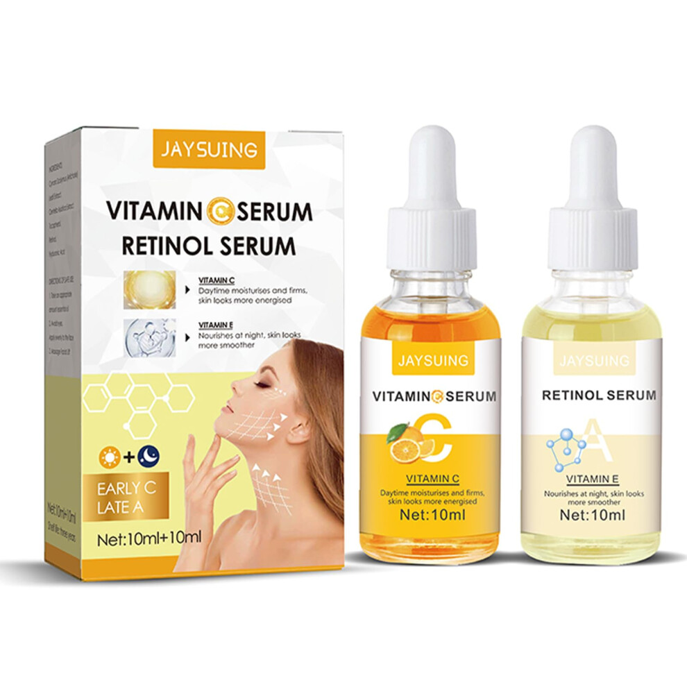 Vitamin C Face Serum with Hyaluronic Acid and Vitamin E, Brightening Anti Aging for Dark Spots Correction