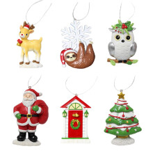 Lot de 6 décorations de Noël en résine pour sapin