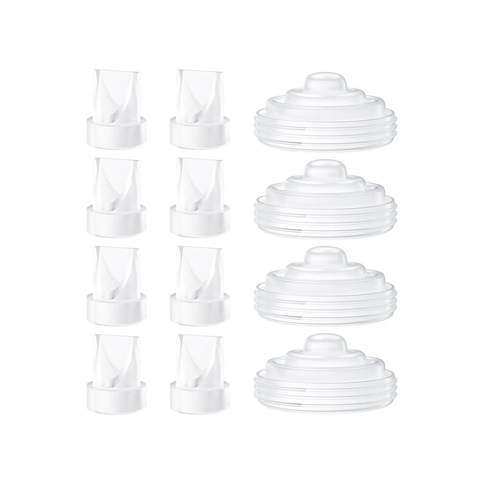 12 Pack Pump Parts, 8PCS Duckbill Valves 4PCS Silicone Diaphragm for  M5, Replace Mom Cozy M5 Replacement Parts