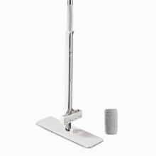 Hands Spin Mop and Bucket Set with Reusable Microfiber Pads and Stainless Steel Handle for Hardwood Floors