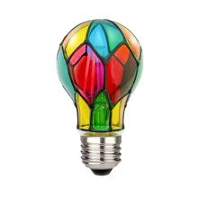 Stained Glass Light Bulb 4W 120V LED Painted Glas Light Bulb E26 Base Night Lamp Home Decor Romantic Festive Atmosphere