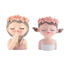 2Pcs Small Fairy Succulent Plant Pot Kit with Drainage Hole 4 Inch Indoor Cactus Pot Unique Cute Flower Vases Decor A