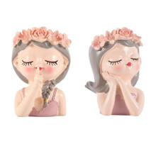 2Pcs Small Fairy Succulent Plant Pot Kit with Drainage Hole 4 Inch Indoor Cactus Pot Unique Cute Flower Vases Decor C