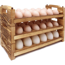 Wooden Egg Holder Countertop Fresh Egg Holders Firewood Egg Collecting Rack for Gathering Fresh Eggs Kitchen Organizer
