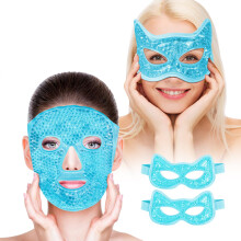 Gel Eye Mask Hot Cold Therapy Set, Reusable Cooling Face Mask for Puffiness and Dark Circles