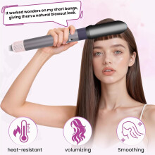 Hair Smooth Attachment and Upgraded Round Volumizing Brush Attachment Compatible with Airwrap HS01 HS05 HS08 Accessories
