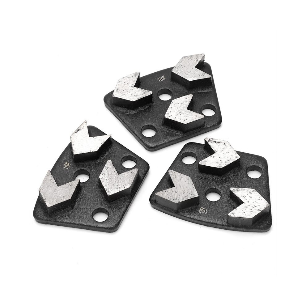 3Pcs 16 Trapezoid Polishing Stone Grinder Concrete Grinding Shoes Cutting Tool Disk Set 4711077185236