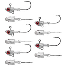 10pcs Swimbait Jig Hook Luminous Eyes Fishhook Fishing Worm Lure Hooks Seawater Freshwater Fishhook 3.5g