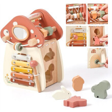 Wooden Activity - 5-in-1 Montessori Toys for 1+ Year Old Boys & Girls, Multipurpose Educational Sensory Toys