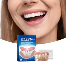 Cosmetic Dentures Soft Silicone Reline Kit for Missing Teeth Natural Shade Finish