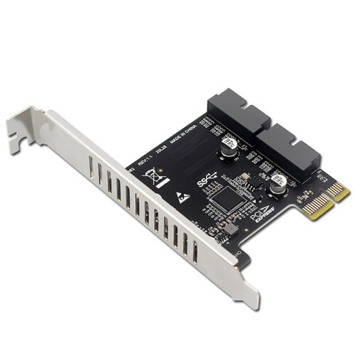 1 Pc PH62 Desktop PCI-E to USB 3.0 Expansion Card Front Panel 19/20-Pin Interface Cable, PCI-E to USB 3.0 Expansion Card