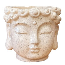 Buddha Statue Pen Holder - Home Storage Ornament for Office Desktop Beige
