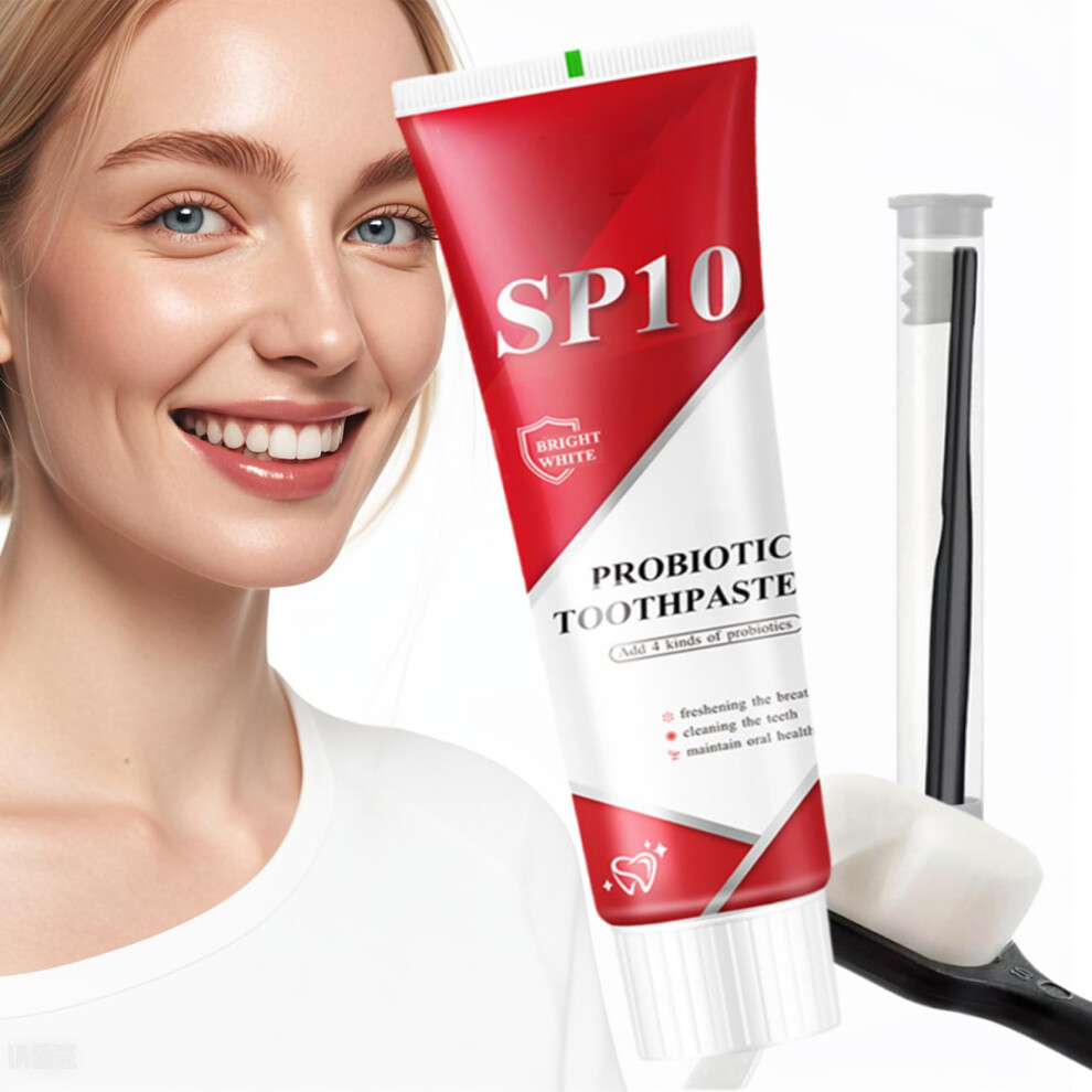 Probiotic Whitening Toothpaste 120g Ocean Mint with Soft Toothbrush for Gentle Whitening and Fresh Breath