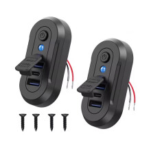 3- USB C Car Charger Panel with Dual 18W QC3.0 & 36W PD3.0 Waterproof for Car Truck Boat Bus