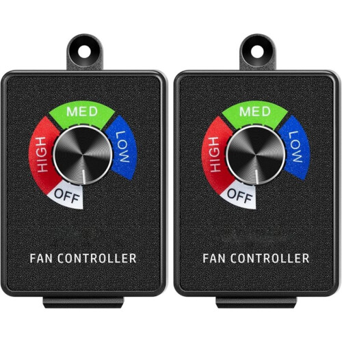 2pcs Variable Speed Controller Cordless Vent Blower Speed Adjuster for Inline Duct Exhaust Fan Us Plug