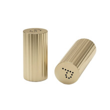 Lot de 2 Flacons à Épices en Acier Inoxydable Doré SP, Sel et Poivre, Pot à Épices, Flacon à Condiments