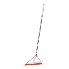 2 in 1 Floor Squeegee Broom with Ergonomic Grip Handle for Bathroom Kitchen and Tile Cleaning