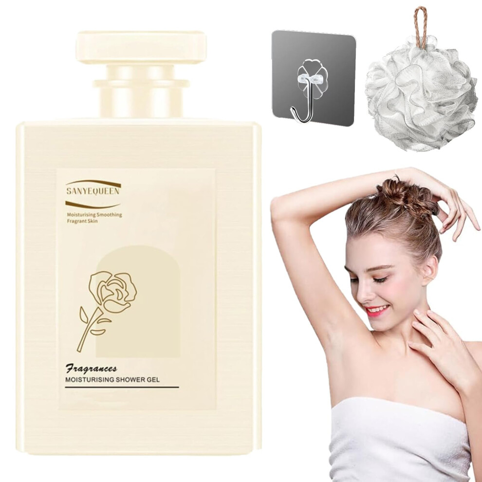 Perfumed Body Wash with LongLasting Vanilla Scent, Korean Moisturizing Shower Gel 800ML for Women