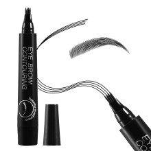 Waterproof Eyebrow Pen with Precise 4Fork Tip for Natural HairLike Strokes, Long Lasting Black