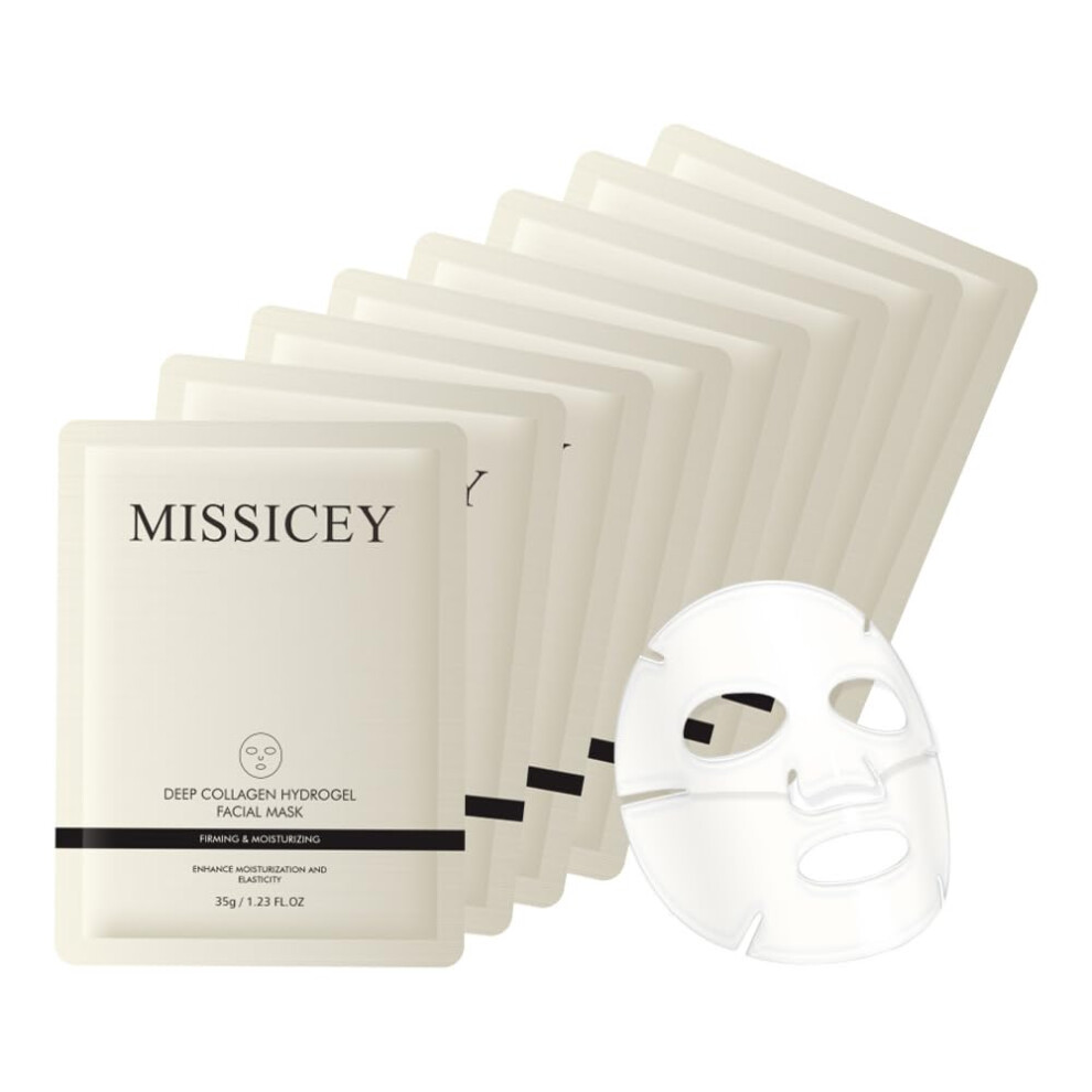 Collagen Face Mask Hydrogel Facial Mask for Deep Hydration Boost, Firming and Anti Wrinkle Care, 30g x 8ea