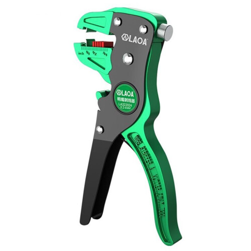 LAOA Automatic Wire Stripper with Flatwire Cutter, 0.2 to 4mm Range, Adjustable Length for Electricians
