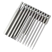 Magnetische Inbusschroevendraaierbitset 100 mm, Imperiale Inbuskop 1/16-3/8, Gelegeerd Staal