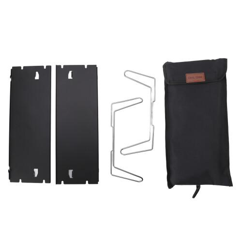 Udendørs klapbord aluminium sort 30x21cm