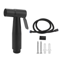 Pulverizador de bidê preto para vaso sanitário, aço inoxidável 304,