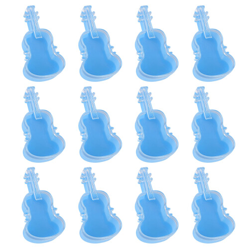 12Pcs Violin Shaped Candy Box Clear Plastic Container-Blue