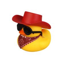 Child Friendly Floating Duck Toy with Hat Pool Bath Time-Red