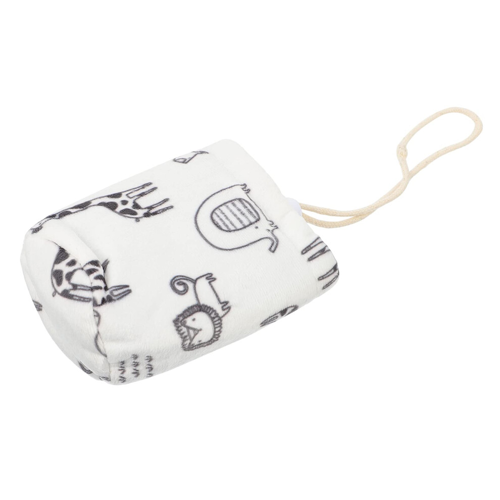 Insulated Plush Baby Bottle Cover Sleeve With Hanging Loop For 240Ml Bottles Thermal Protector White
