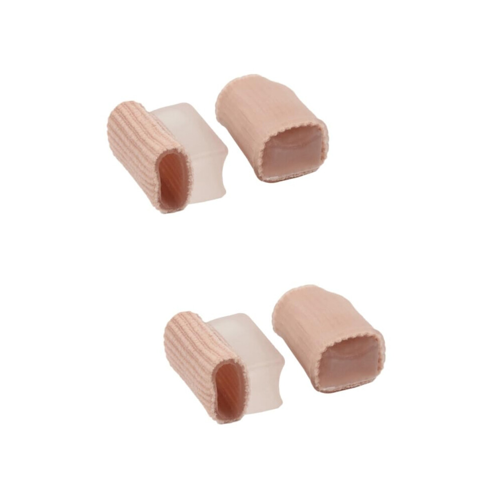 Toe Separators 2 Pairs Khaki Soft Silicone for Bunion Relief Yoga Running Dance Flexible Comfort