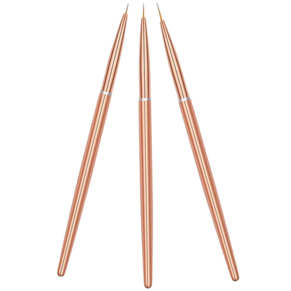 3pcs Nail Art Brush Set with Precision Ultrafine Tip for Gel Polish and Floral Nail Designs