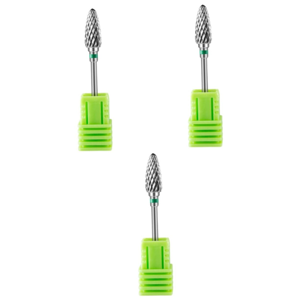 3pcs Tungsten Carbide Nail Drill Bits Set for Manicure Pedicure, Shaping and Cuticle Removal