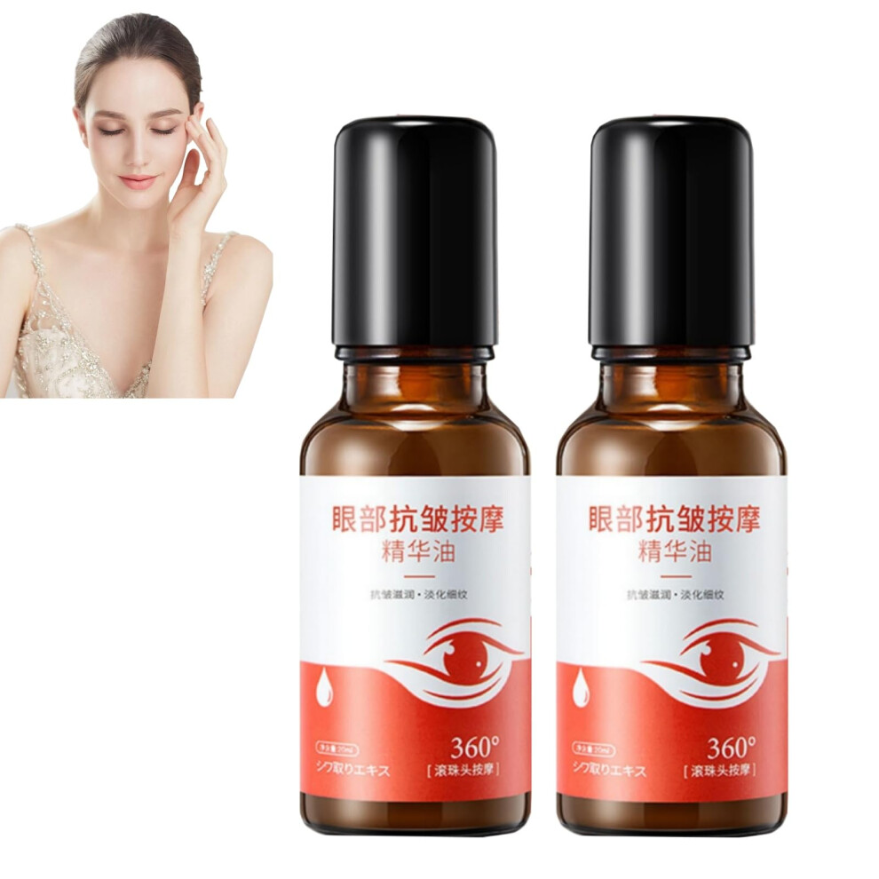 Dark Anti Wrinkle Eye Serum With Massage Roller, Deep Hydration Firming Lift For Circles 2Pcs