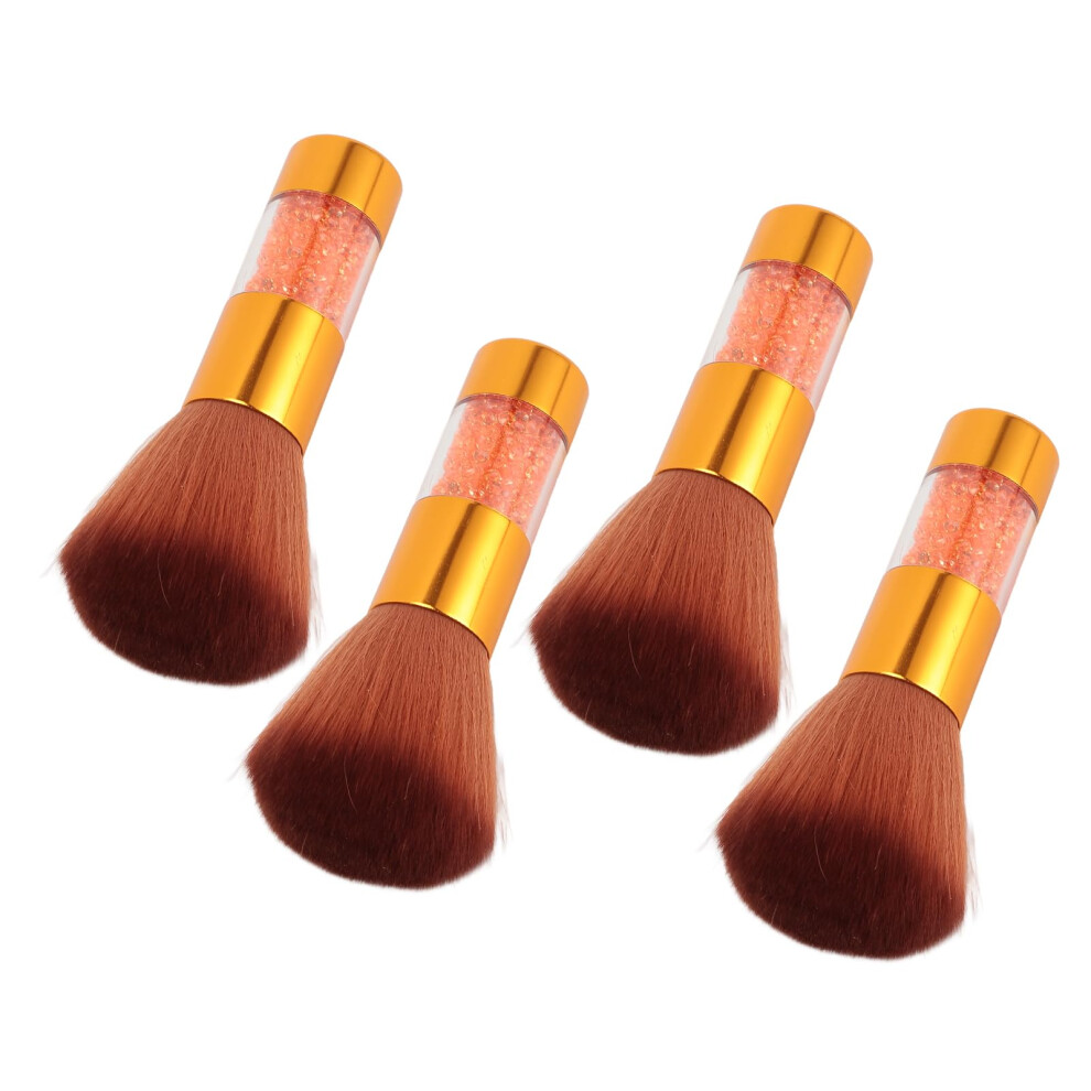 4pcs Nail Dust Brush Set with Rhinestone Handle, Multifunctional Cleaning Tool for Manicure and Makeup