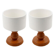 Ceramic Dessert Bowls Retro Ceramic Goblet French Ice Cream Cup Pudding Dessert Bowl Elegant Design for Parties Brown