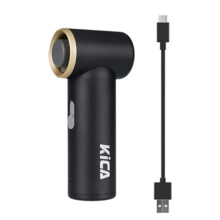 KiCA Jet Fan - Portable Turbo Air Blower, Rechargeable 13-Hour Battery, Ideal for BBQ & Electronics Cleaning Black