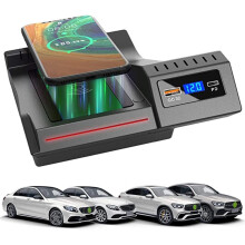 Wireless Car Charger for MercedesBenz CClass GLC 20162021, 15W Fast Charging Pad with QC3.0 USB and PD Ports