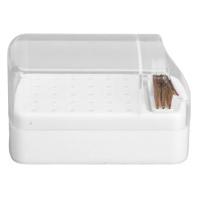 Nail Drill Bit Holder with Dust Proof Cover, 30Hole Organizer and Cleaning Brush for Salon