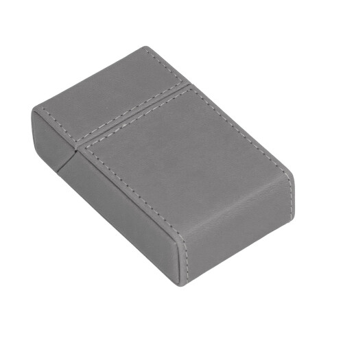 Grey PU Leather Cigarettes Box Holder for 20 PCS 10x3x6cm 2