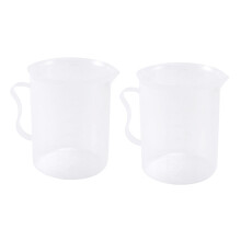 2X Becher de Mesure 250ML Recipient Gradue Clair Blanc Plastique Tasse
