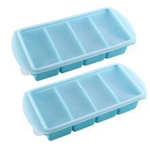 Silicone Freezer Tray with Lid-Silicone Freezer Food Molds Ice Tray,Freezer Container,Freeze & Store Soup 2pcs