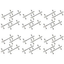 24 Pcs Zinc Alloy Chopsticks Rest Spoons Stand Forks Knifes Holder Rack Stand Metal Table Decoration (Silver)