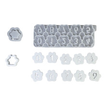 Candlestick Holders Resin Mold Dog Paws Number Silicone Mold for
