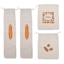 Bread Bag Reusable Cotton Drawstring Storage Bag Homemade Bread Fresh Eco-Friendly Kitchen Storage Bag